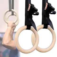 REAL FITNESS PERU - Anillas de gimnasia Aros de Madera Solida Profesional