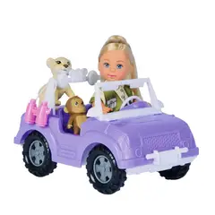EVI LOVE - Juguete Muñeca Safari + Vehículo con 2 animales