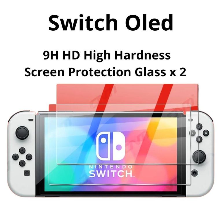 Protector de Pantalla Mica Vidrio Templado Nintendo Switch Oled X 2
