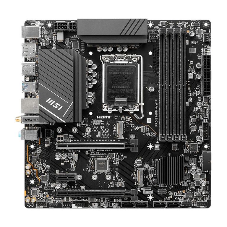 Motherboard PRO B760M-A WIFI Intel B760 LGA1700 HDMI x2 DP x2 mATX