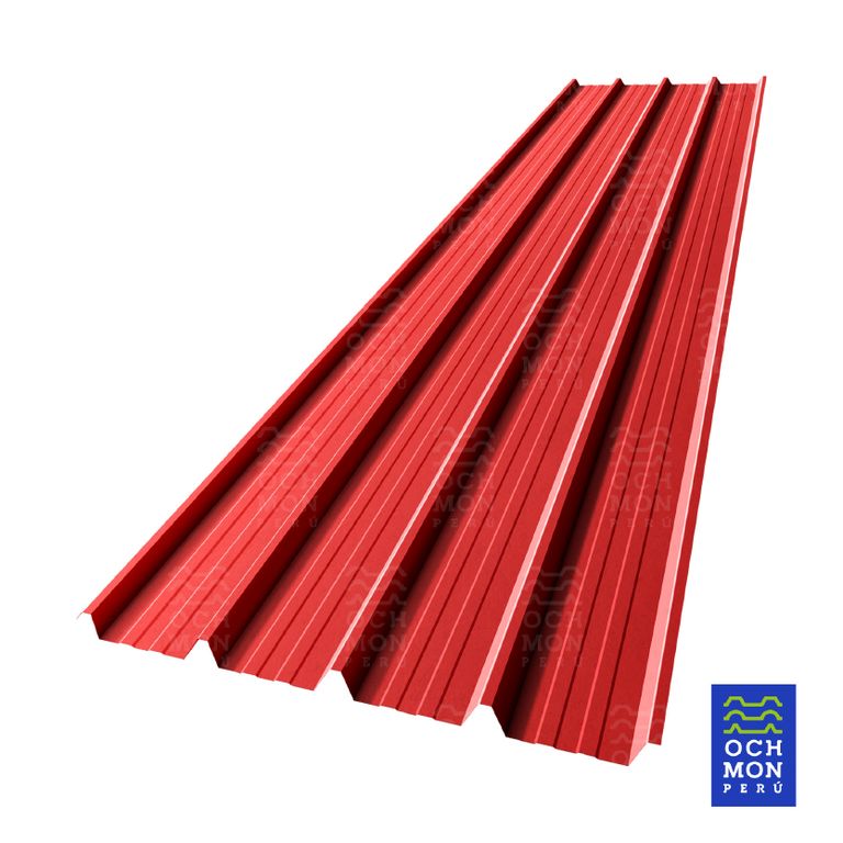 Techos Metalicos Aluzinc TR5 Rojo 025mm de 105cm x 300cm de largo