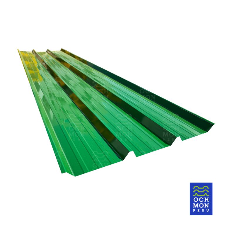 Techos Metalicos Aluzinc TR4 verde 030mm de 105cm x 450cm de largo