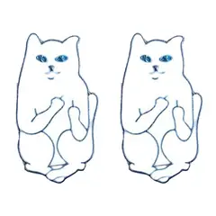 GENERICO - Packx2 Pin Pines De Metal Diseño Gato Blanco