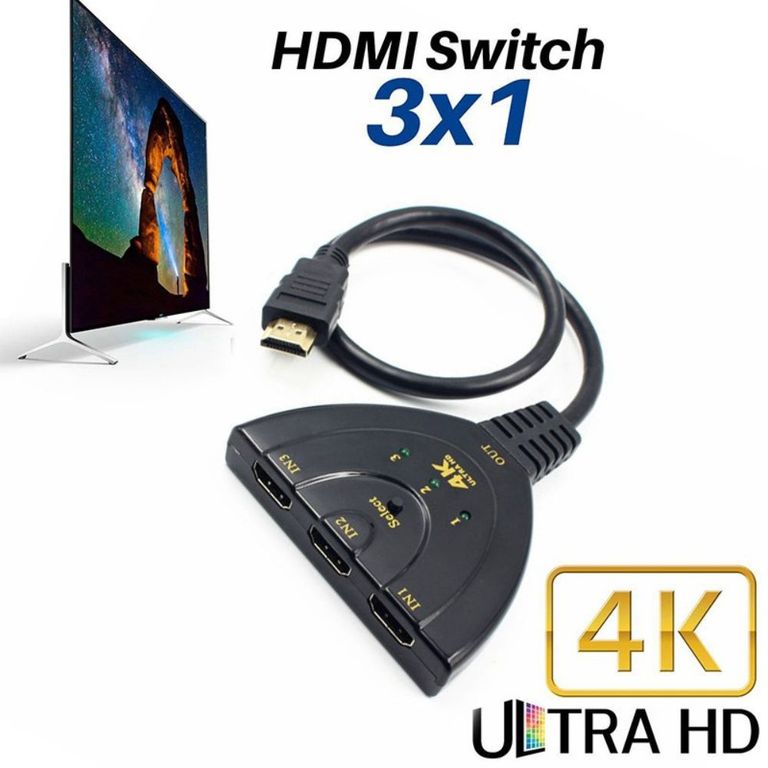 Hdmi Switch 4k 3x1 Splitter Cable Full Hd 1080p 3d Multiplicador