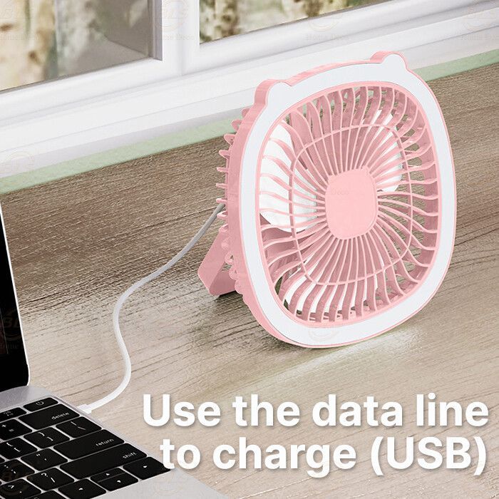 Lámpara de mesa y ventilador de escritorio