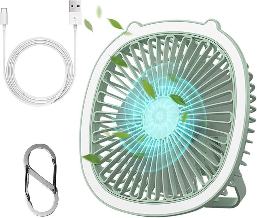 Lámpara de mesa y ventilador de escritorio