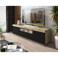 TU MESITA - Mesa de TV Moderna Liberia Negro 170cm
