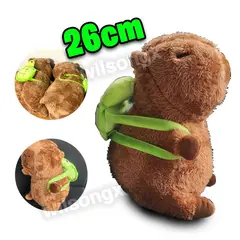 GENERICO - Peluche Capibara con Mochila de Tortuga 26cm Muñeco Cuy
