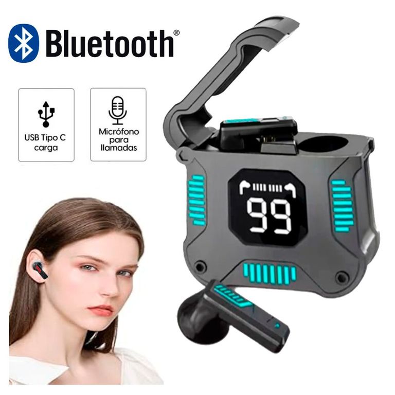 Audífonos Inalambricos Cancelación Ruido Auricular Bluetooth Gamer RGB