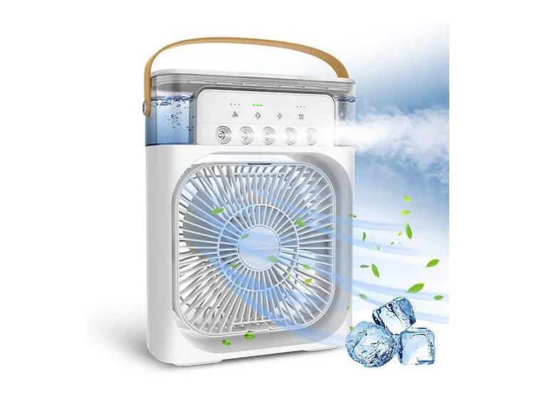 VENTILADOR HUMIDIFICADOR PORTÁTIL CON AIRE ACONDICIONADO BLANCO 3 EN 1