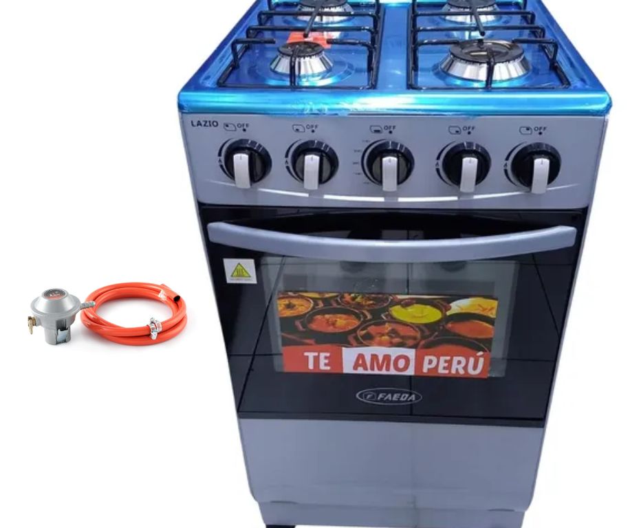 COCINA DE 4 H. FAEDA MODELO LAZIO 2023 + Válvula para Gas