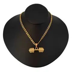GENERICO - Collar Pesas Gym Joya Deportiva Acero Quirúrgico Dorado