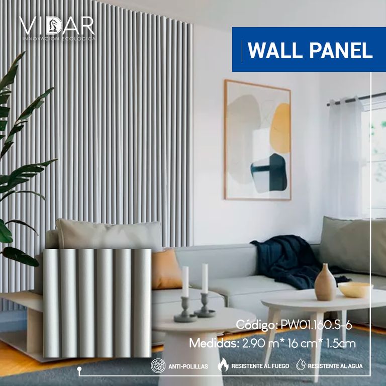 WALL PANEL WPC INTERIOR GYPSOPHILA GRAY VENTA POR CAJA DE 5 UND