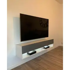 AMUEBLE - Centro de Entretenimiento FLOTANTE SAMUEL melamina 18mm
