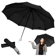 GENERICO - Sombrilla Paraguas de Mano Plegable para Sol o Lluvia color Negro