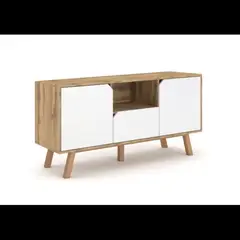 TU MESITA - Mesa de TV Moderna Burkina Blanca 140cm