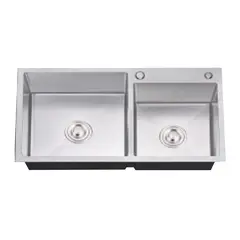 GENERICO - LAVADERO DE ACERO 2 POZA 80 x 43 CUADRADO R-INOX