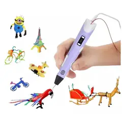 GENERICO - Lápiz lapicero 3D portátil impresión manual - Morado