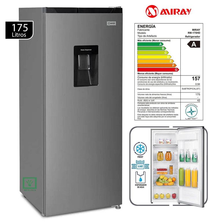 Refrigeradora RM-175HD Frost 175L Acero Inoxidable