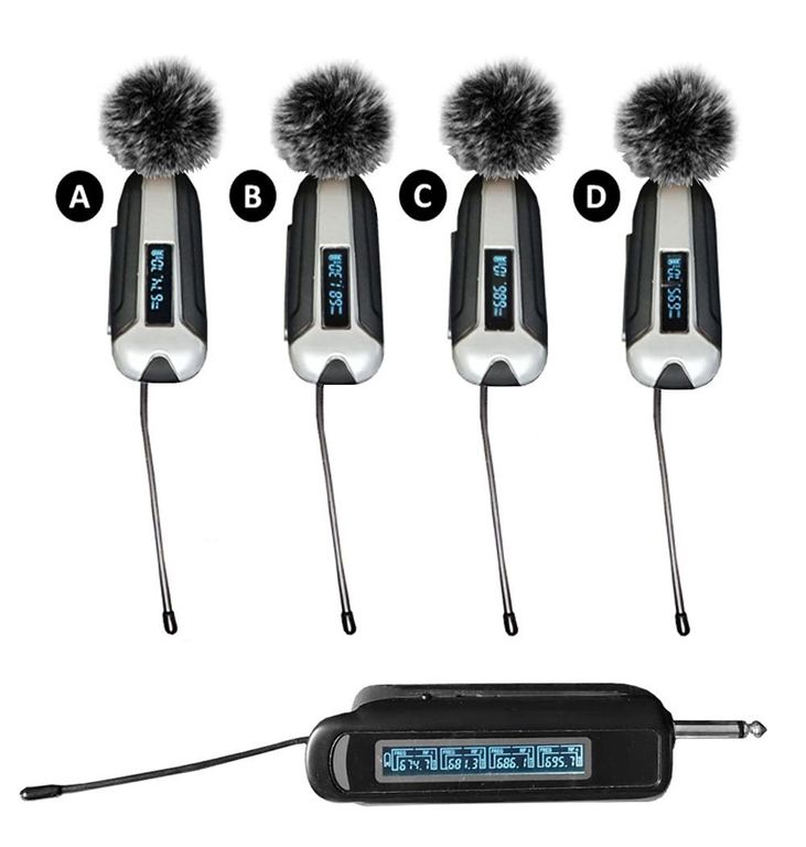 Micrófonos Inalámbricos solaperos 4 en 1 PRO X4 UHF recargable