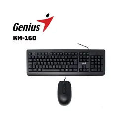 GENIUS - Combo Teclado y Mouse KM-160 Alámbrico Conector USB