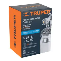 TRUPER - Pistola p/pintar succión HVLP vaso aluminio, 1.4 mm