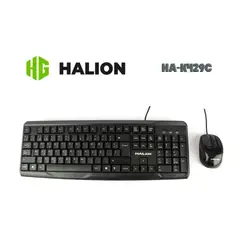 HALION - Combo Teclado y Mouse HA-K429C Alámbricos Diseño Ergonómico -BK