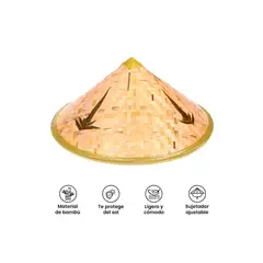GENERICO - Sombrero Chino de Bambú Protector Solar