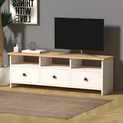 TU MESITA - Mesa para TV multiusos 3 puertas Max color Blanco/Duna