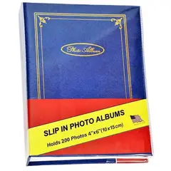 GENERICO - Álbum Para 200 Fotos Tamaño Estándar Color Azul