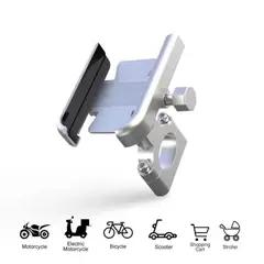 GENERICO - Holder Aluminio Celular Moto Bicicleta Scooter Soporte 360° Plomo