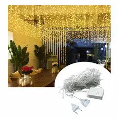 GENERICO - Cascada de Luces led x 12 mts color Amarillo