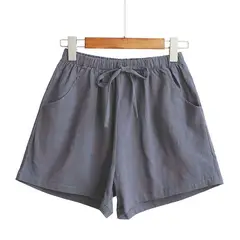 BELCHERCC5 - Pantalones cortos de lino para mujer Pantalones de chándal sueltos