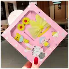 KELLER - Set de 8 Ganchos para Niñas Bebés Kawaii S47 Amarillo