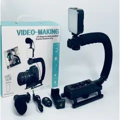 GENERICO - Estabilizador de cámara portátil AY49U con micrófono y luz