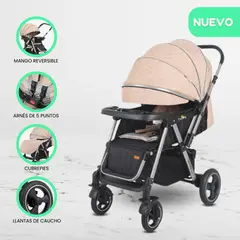 BABY HAPPY - Coche Cuna Reversible para Niños «PASSO» Beige