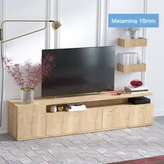 STARHOME - CENTRO DE ENTRETENIMIENTO TOMSK CON REPISAS FLOTANTES ROBLE