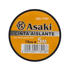 ASAKI - Cinta Aislante de Pvc Negra 19mm x 5mtrs ASK17801