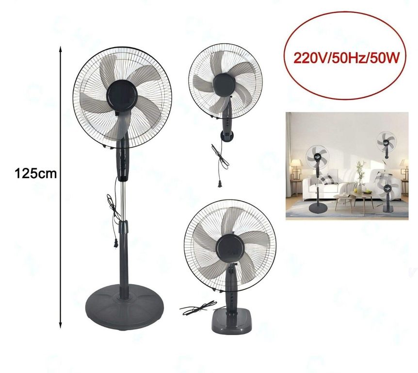 Ventilador 3 en 1 Pared y Mesa 16" Pulgadas 50W Modelo 2026