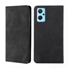 GENERICO - Funda Case para Realme 9I Flip Cover Negro Antishock Resistente
