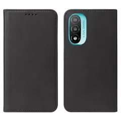GENERICO - Funda para Motorola Moto E30 Flip Cover Negro Antishock Resistente