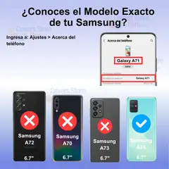 GENERICO - Funda Case para Samsung A71 Flip Cover Azul Antishock Resistente