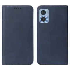 GENERICO - Funda para Motorola Moto E22I Flip Cover Azul Antishock Resistente