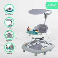 EBABY - Andador Mecedora 4 en 1 para Bebés «LUA» Gray