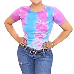 GENERICO - Polo mujer tye die Lina - Nathalie love it - Turquesa
