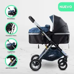 GENERICO - Coche Moises de Lujo «ULTRA INFINITIVE» Blue