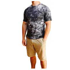 GENERICO - Polo Hombre manga corta diseño Tye die Chicha - Plomo