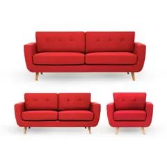 FABIANI HOME - Juego de Sala Vintage 3-2-1 SAM Fabiani Rojo