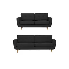 FABIANI HOME - Juego de Sala Vintage 3-2 SAM Fabiani Negro