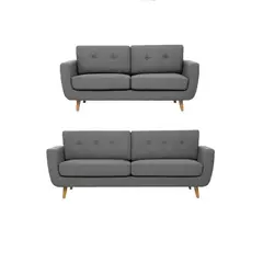 FABIANI HOME - Juego de Sala Vintage 3-2 SAM Fabiani Gris